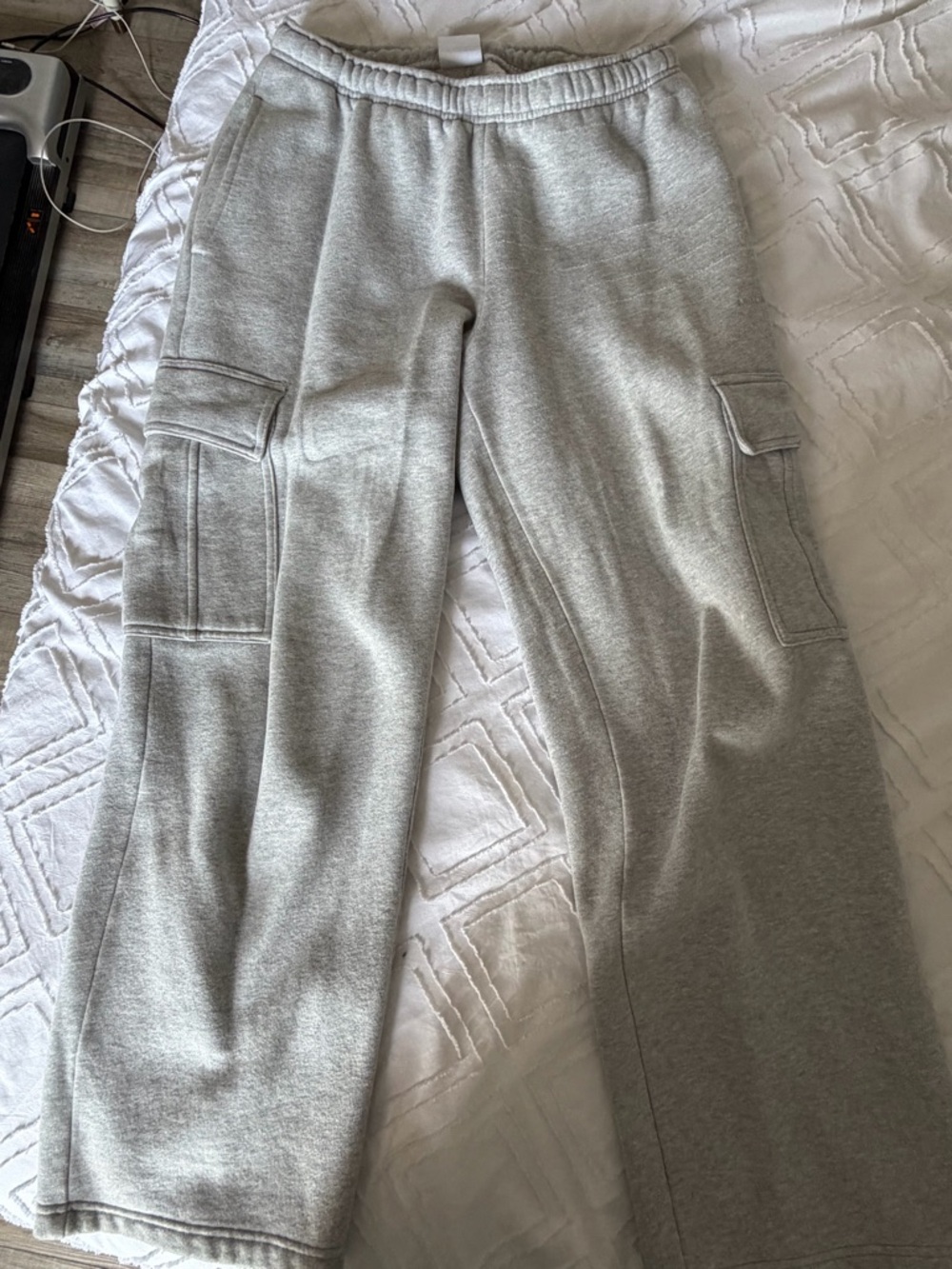 Aritzia Light Gray Cargo Track Pants